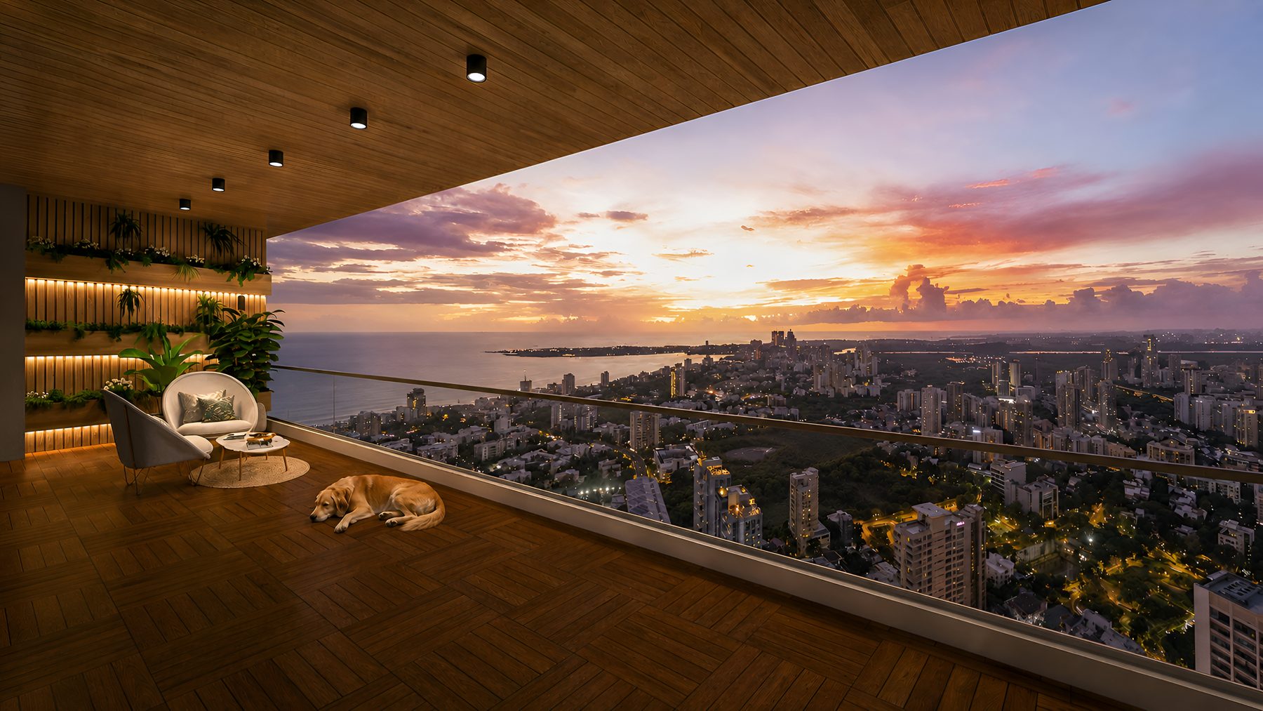 Naman Fifty Eight — Deck opening onto the city